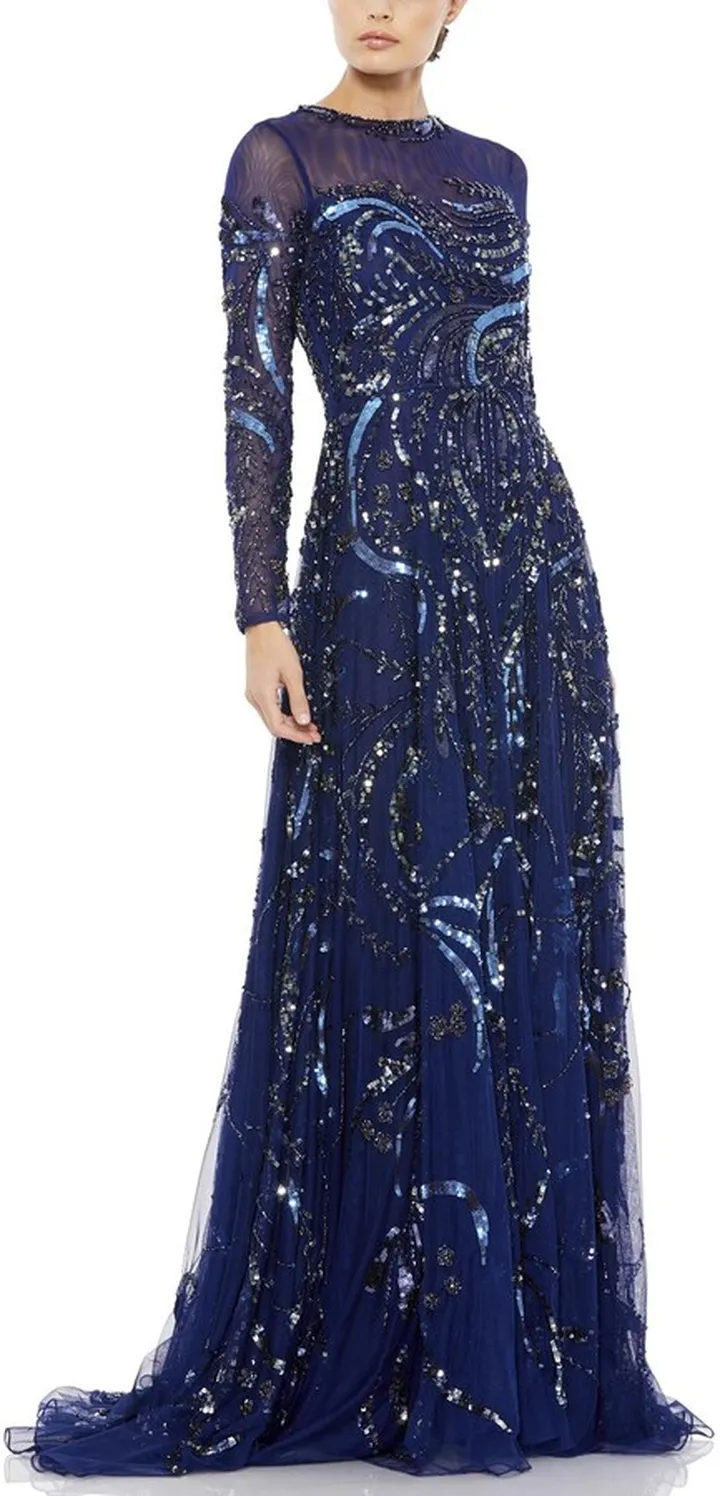 Long Sleeve A-Line Gown