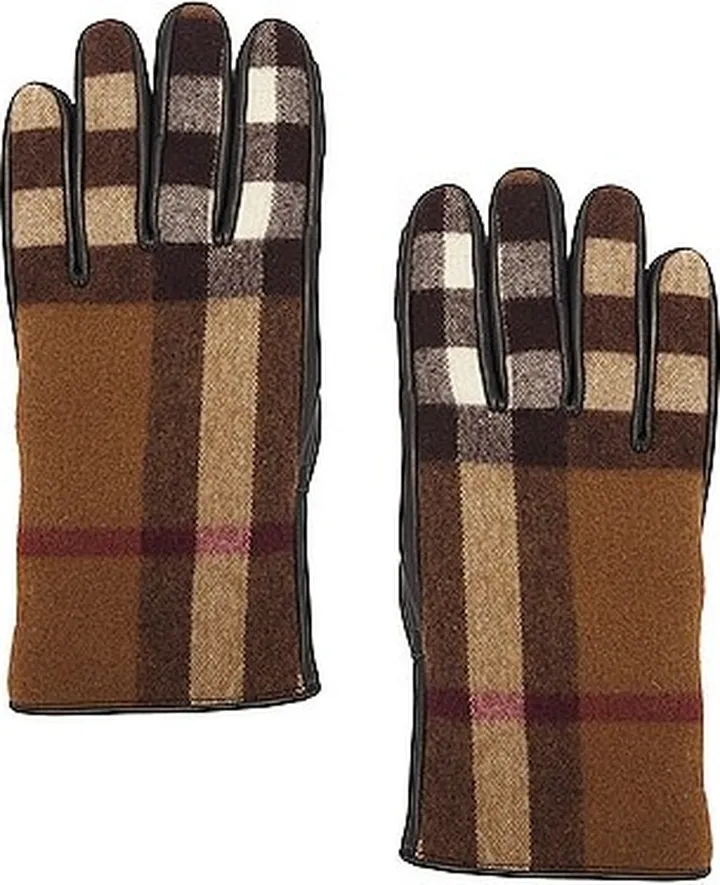 Burberry Gabriel Icon Stripe Gloves in Brown