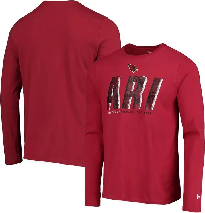 Men's New Era Cardinal Arizona Cardinals Combine Authentic Static Abbreviation Long Sleeve T-shirt