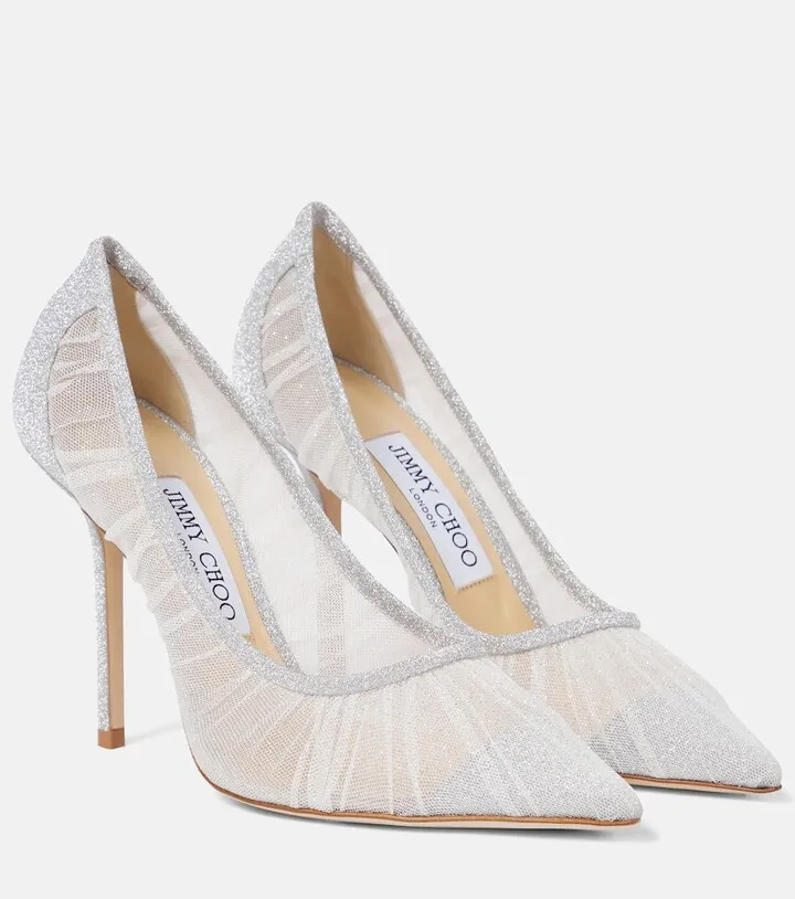 Love 100 glitter-tulle pumps