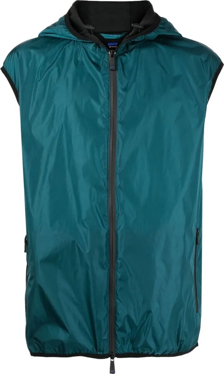 Contrasting-Detail Hooded Gilet