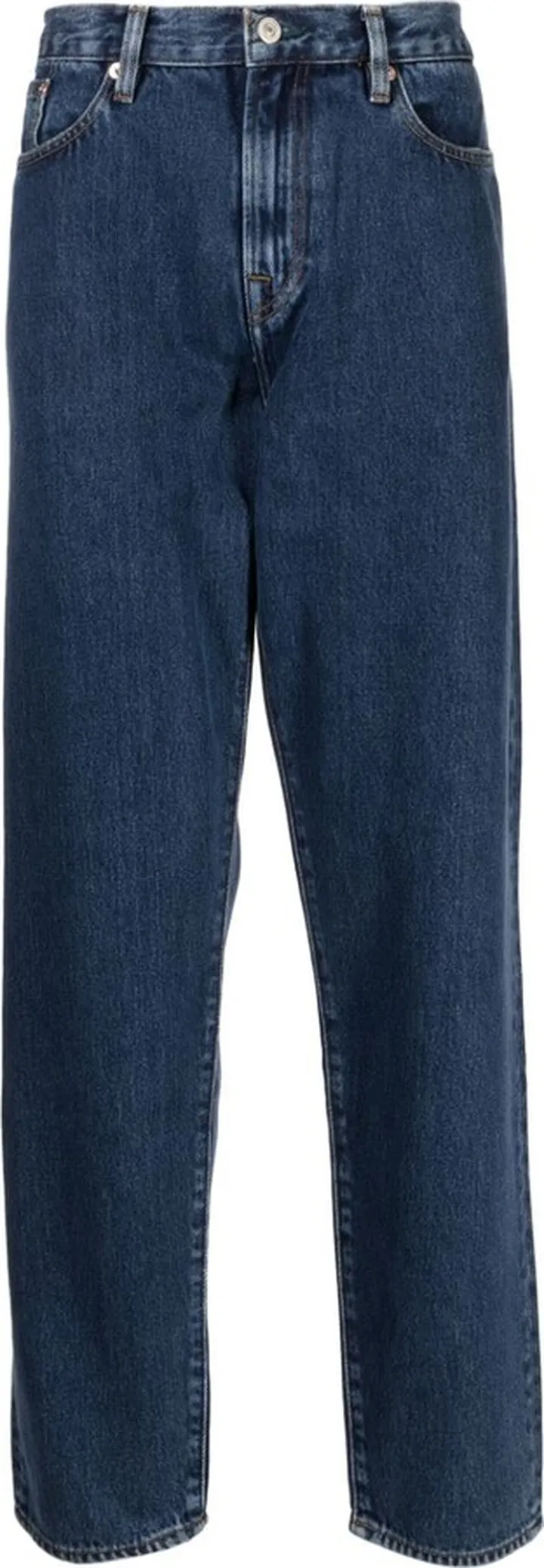 'Authentic Twill' mid-wash tapered jeans