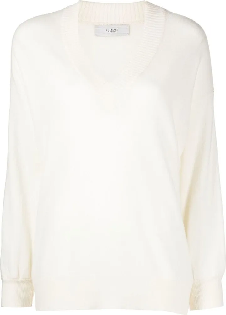 V-neck long sleeve jumper
