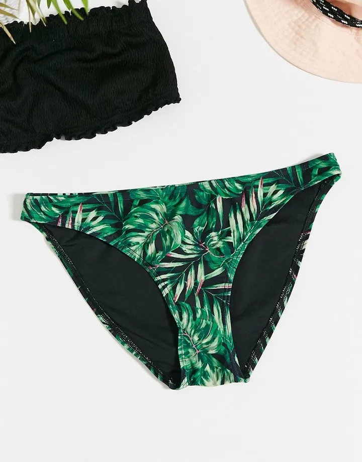 New Look hipster bikini bottoms in tropical print
