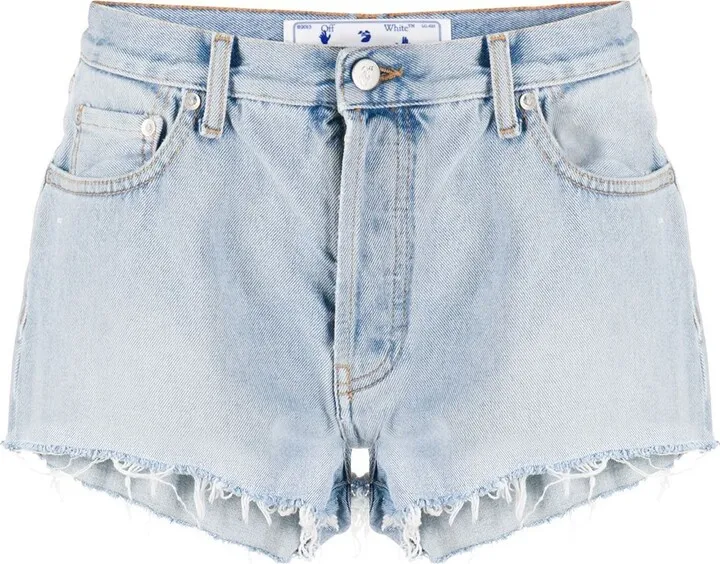 Logo Print Denim Shorts