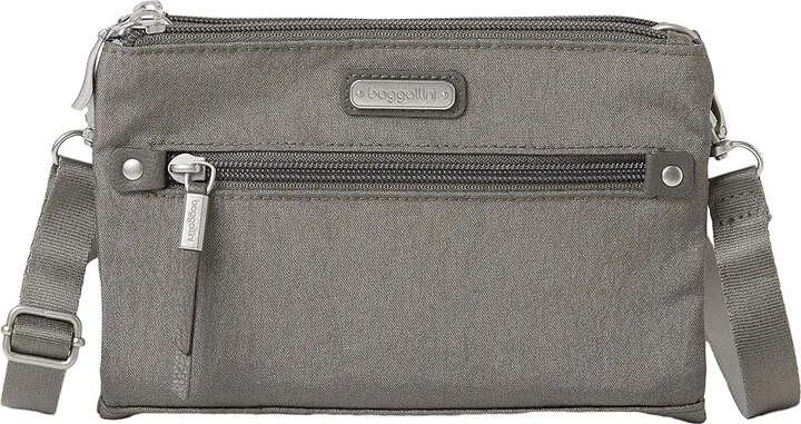 Baggallini Subway Small Crossbody Bag (Sterling Shimmer) Handbags
