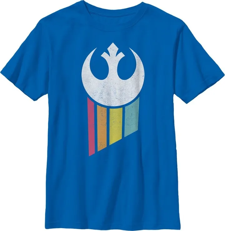 Boy's Star Wars Rebel Rainbow Emblem T-Shirt - Royal Blue - X Large