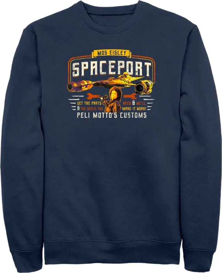Men's Star Wars: The Book of Boba Fett Peli Motto's Customs Sweatshirt - Navy Blue - 3X Large