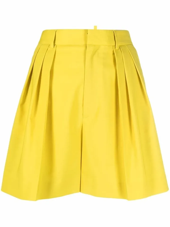High-Waisted Pleated Shorts