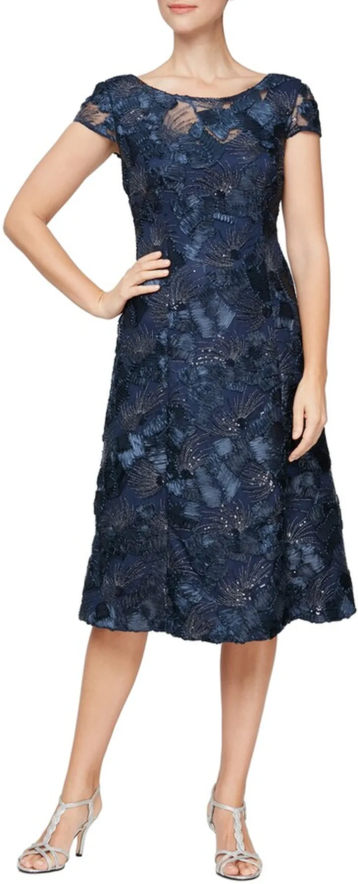 Sequin Floral Cocktail Dress