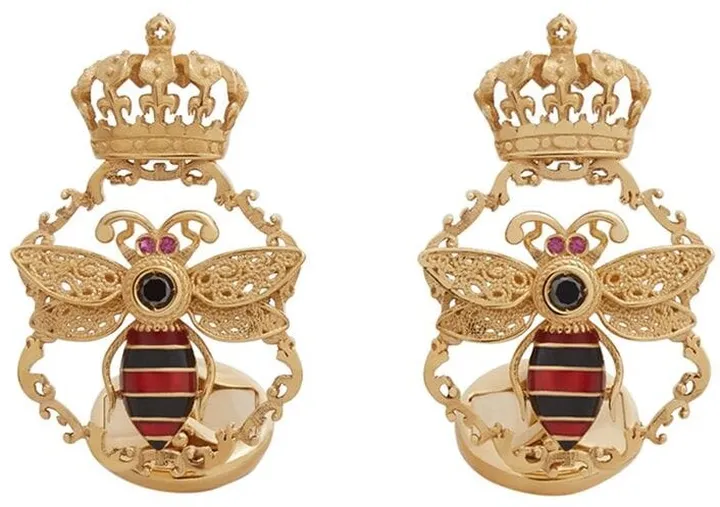 Bee Crown-Motif Cufflinks