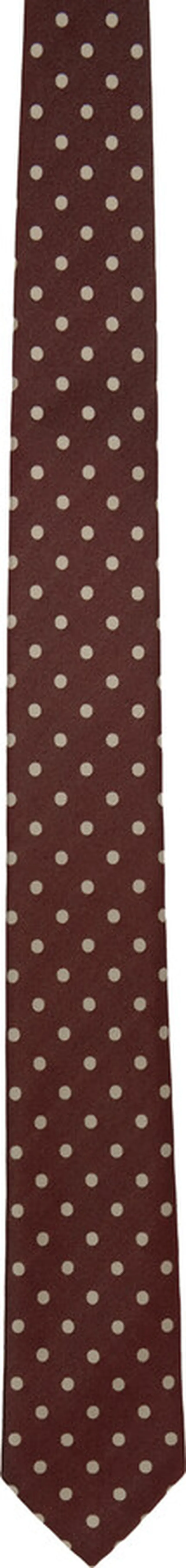 Dries Van Noten Burgundy Polka Dot Tie