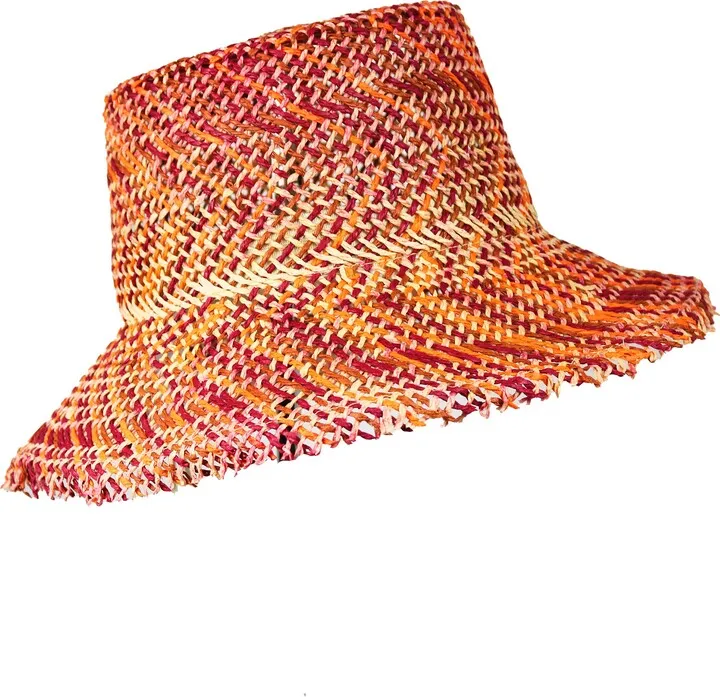 Multicolor Straw Bucket Hat