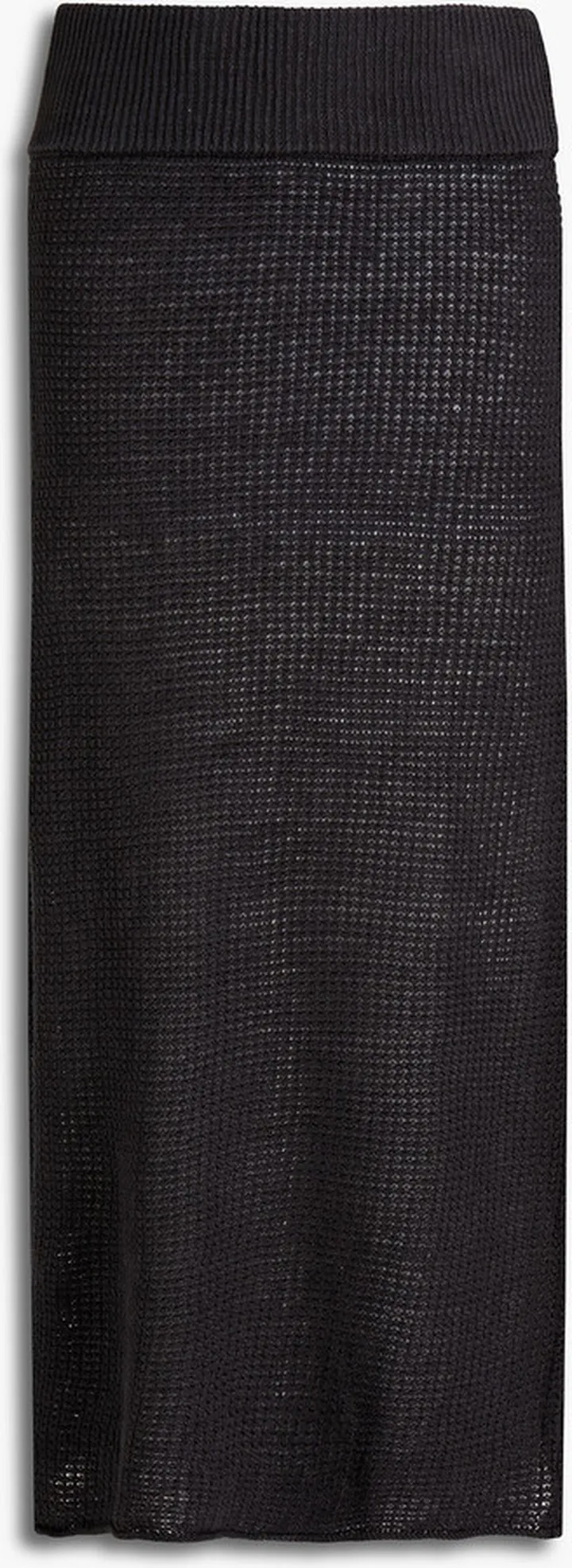 Open-knit linen midi skirt