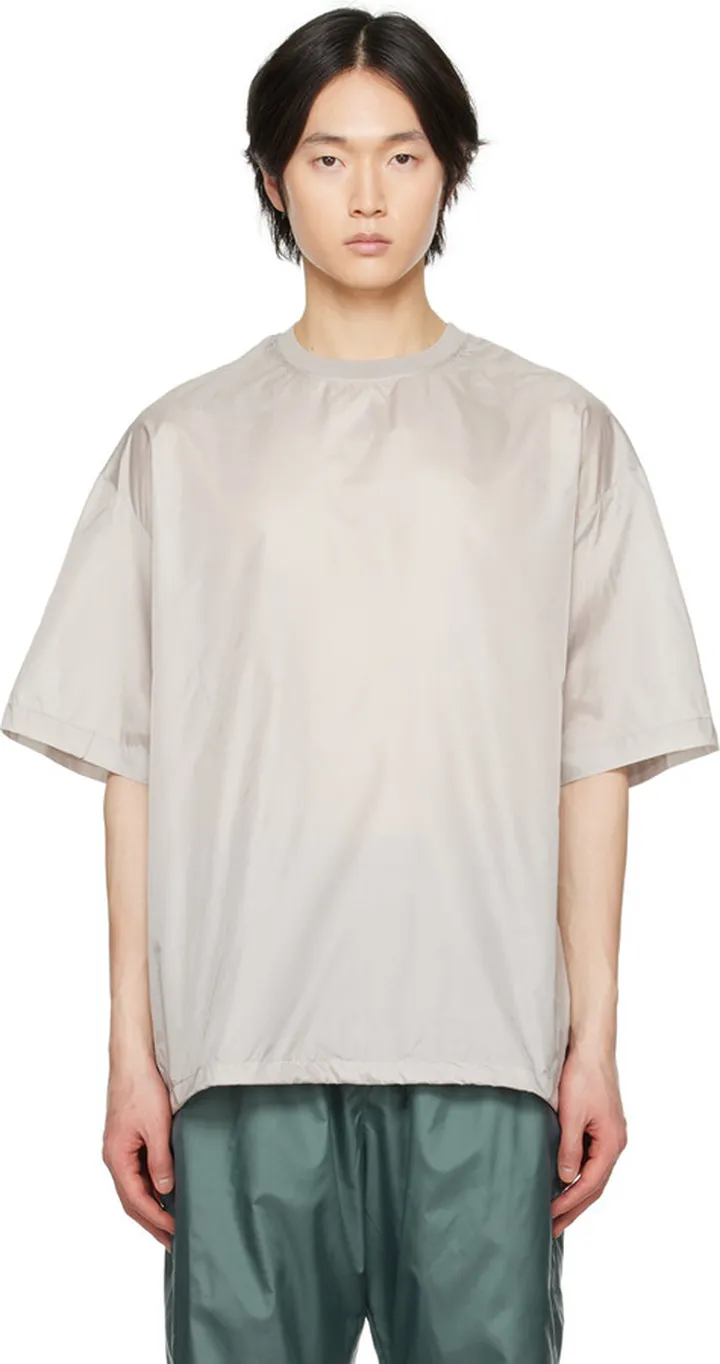 AMOMENTO Taupe Glossy T-Shirt