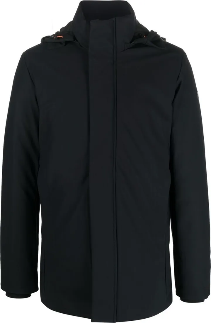 High-Neck Hooded Parka Coat