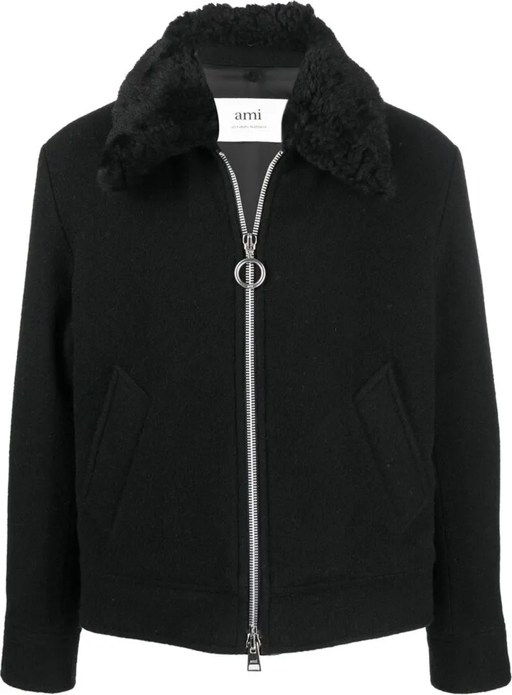 Shearling Collar Bomber Jacket