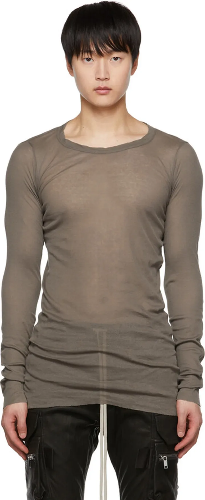 Rick Owens Gray Strobe Long Sleeve T-Shirt