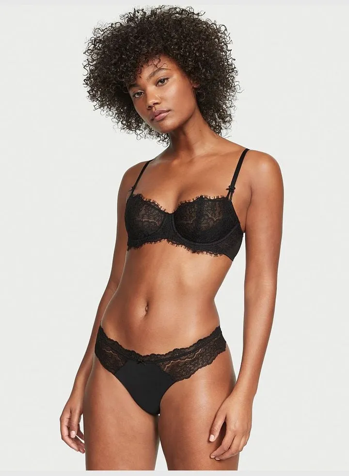 Lace Trim Thong Panty