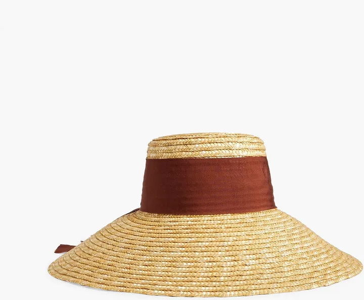 Mirabel grosgrain-trimmed straw sunhat