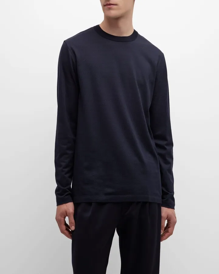 Men's Cotton-Silk Long Sleeve T-Shirt