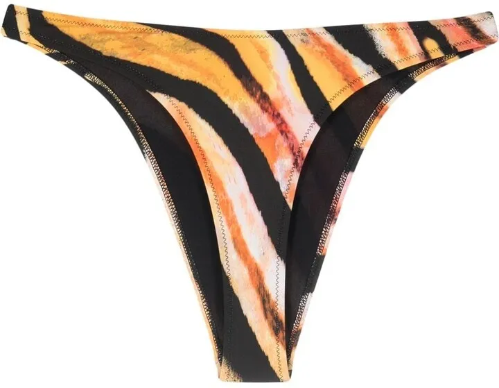 Tiger-Print Bikini Bottoms