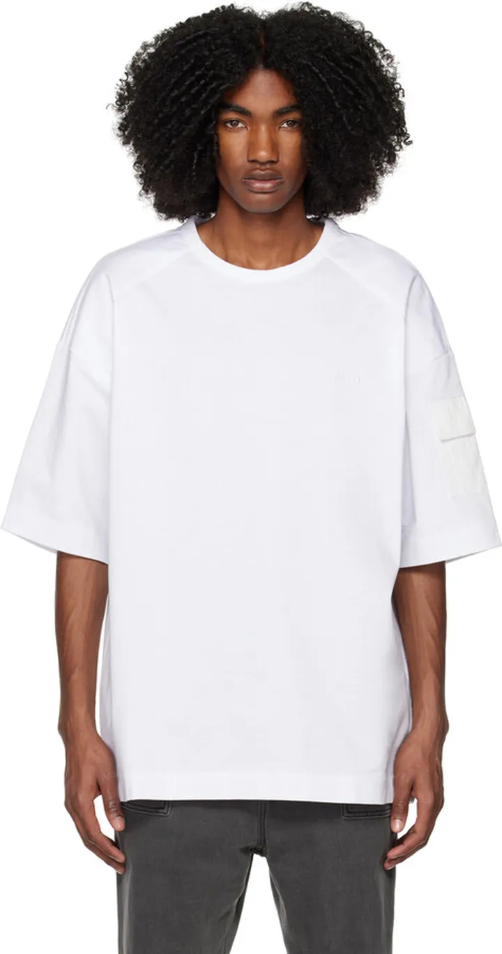 Juun.J White Sleeve Pocket T-Shirt