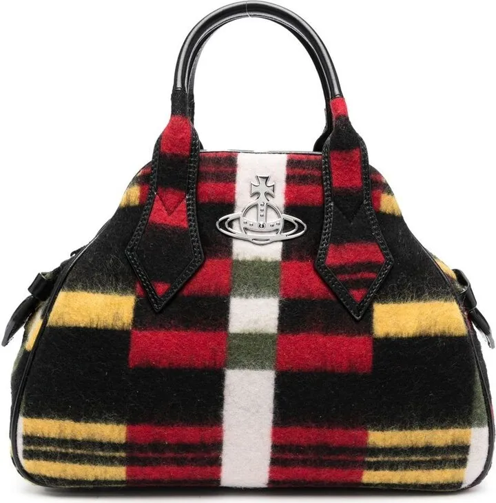 Yasmin check-pattern tote bag
