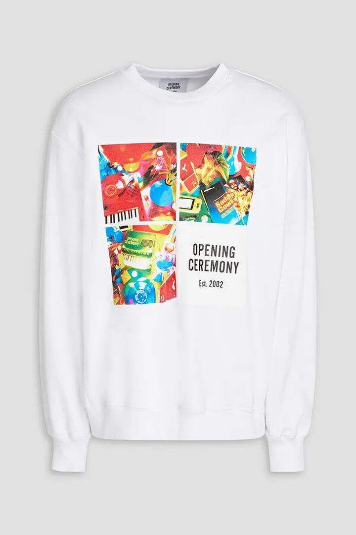 Printed French cotton-terry sweatshirt