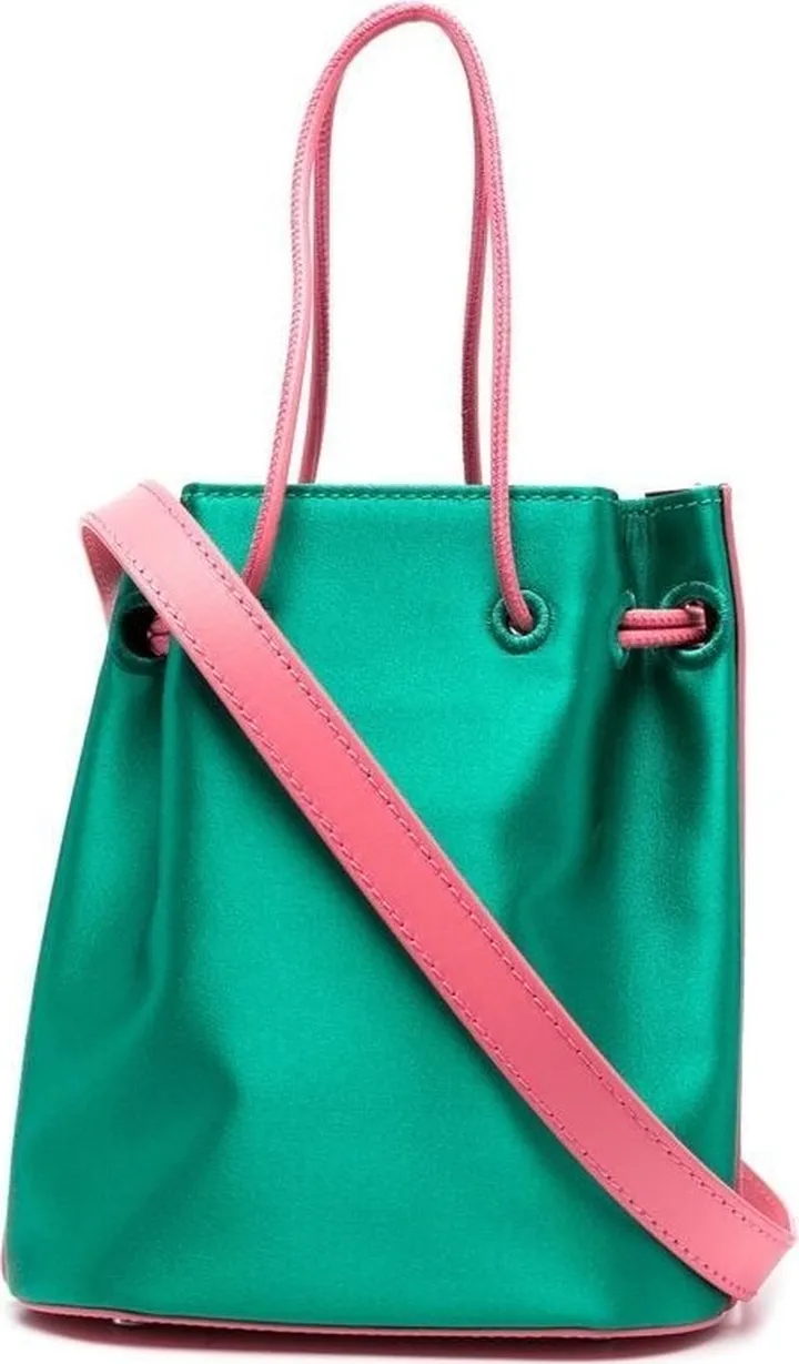 Colour-Block Leather Tote Bag