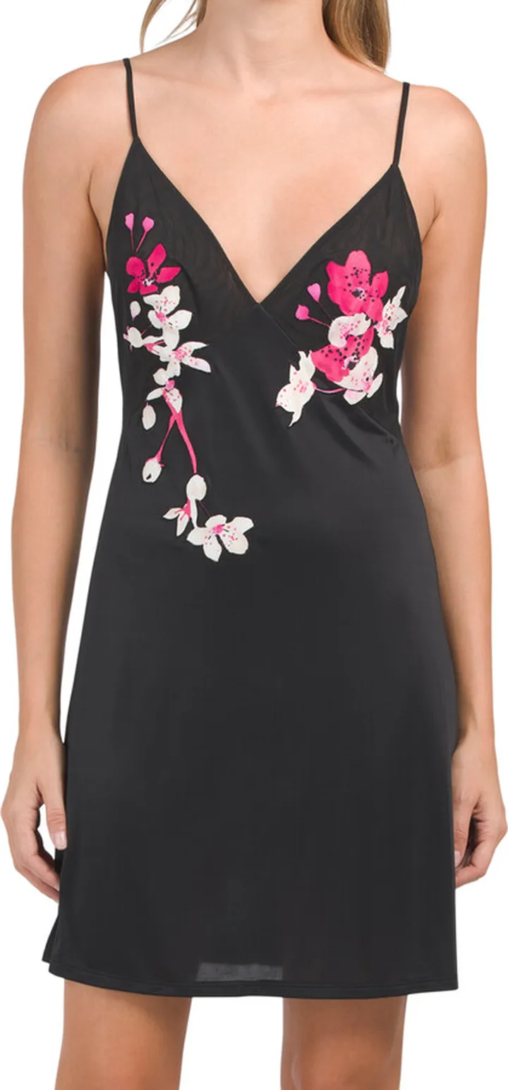 Chemise With Kyoto Embroidered Blossom