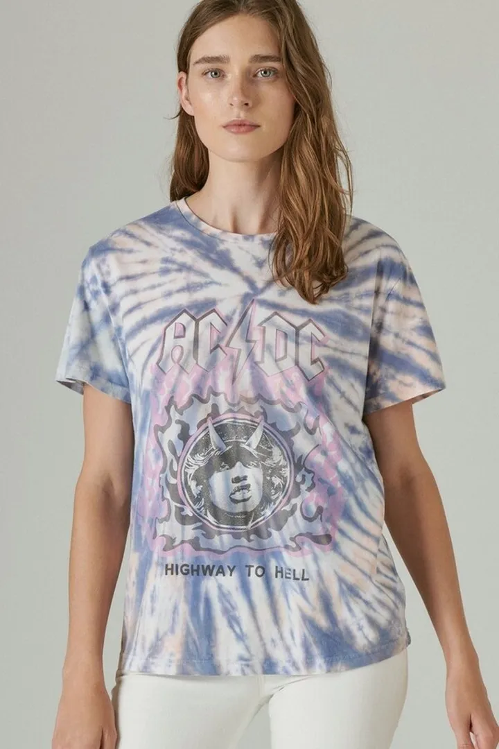 Acdc Tie Dye Boyfriend Crew