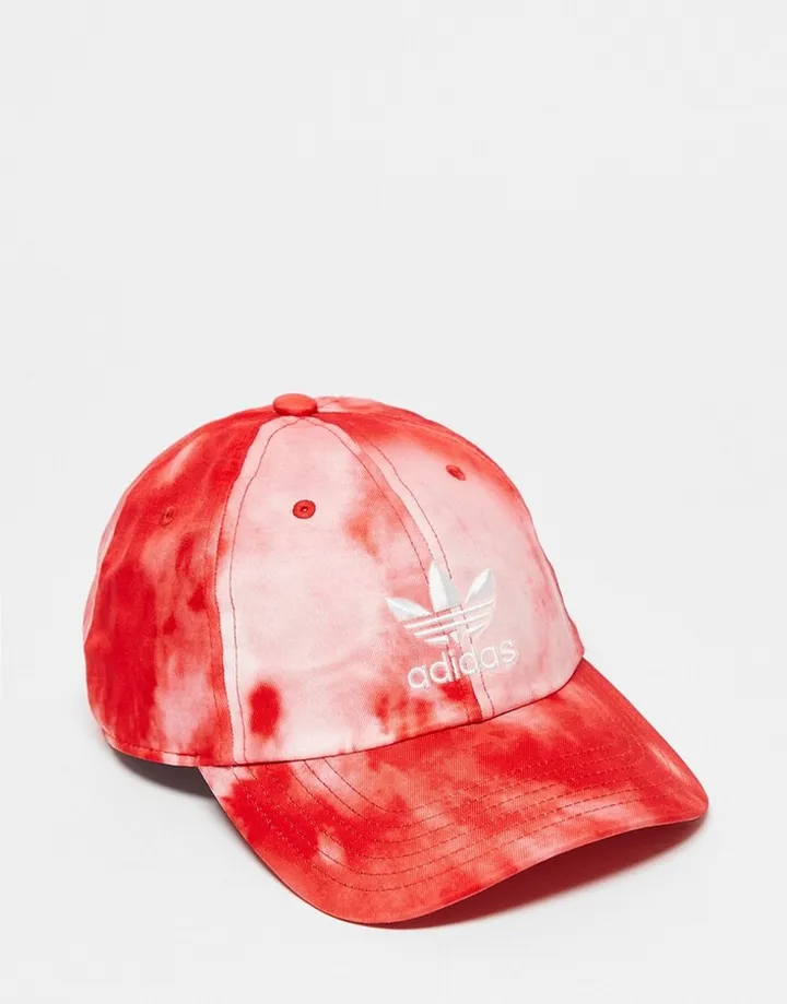 adidas Originals strapback cap in red tie dye