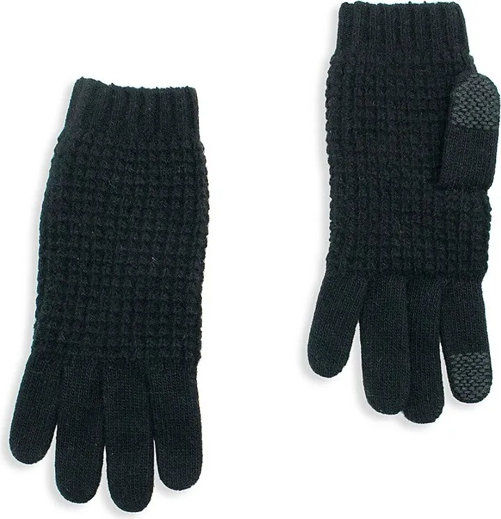 Waffle Knit Cashmere Touchscreen Gloves
