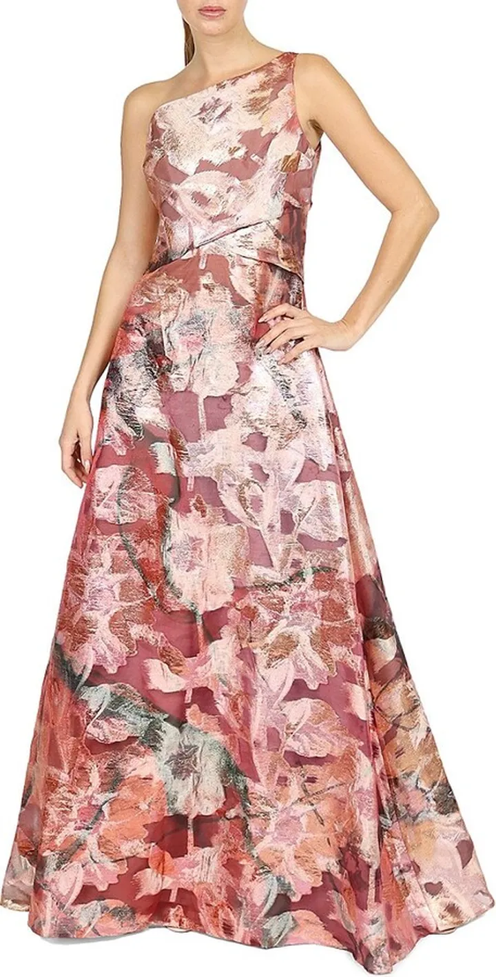 One Shoulder A-Line Gown