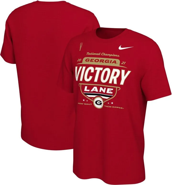 Men's Nike Red Georgia Bulldogs College Football Playoff 2021 National Champions Locker Room T-shirt