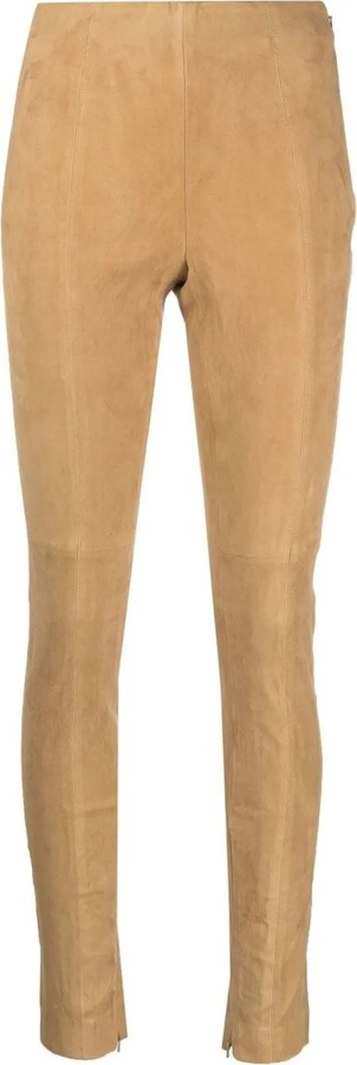 Tonal Stitching Leather Leggings