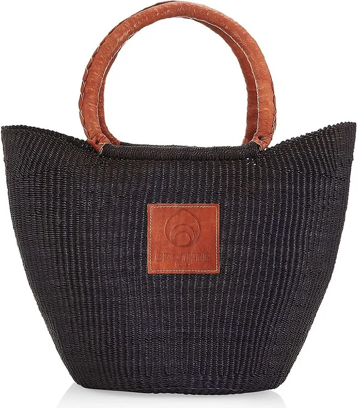 Sailboat Raffia Basket Tote