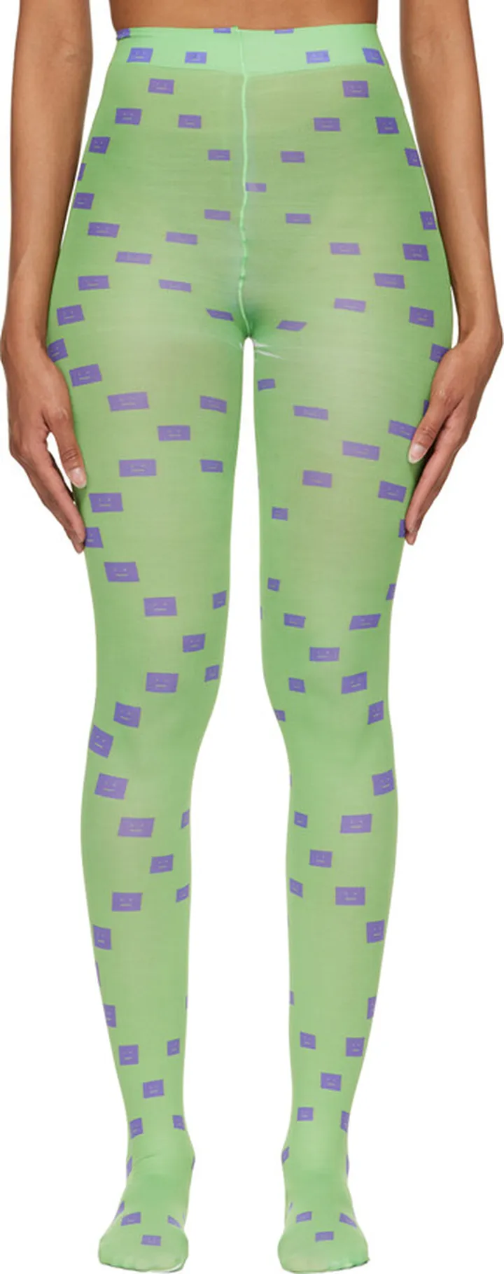 Acne Studios Green Printed Tights