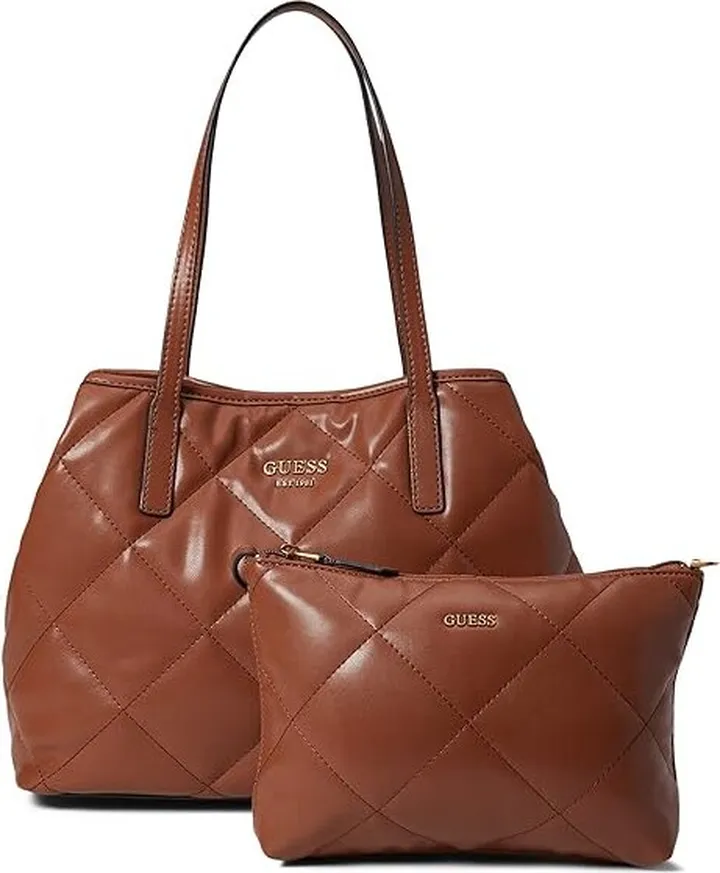 GUESS Vikky Tote (Cognac) Tote Handbags