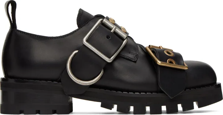 Vivienne Westwood Black Combat Buckle Oxfords