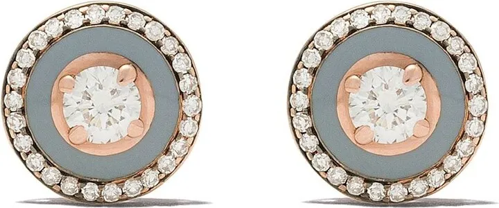 18kt rose gold diamond Mina earrings