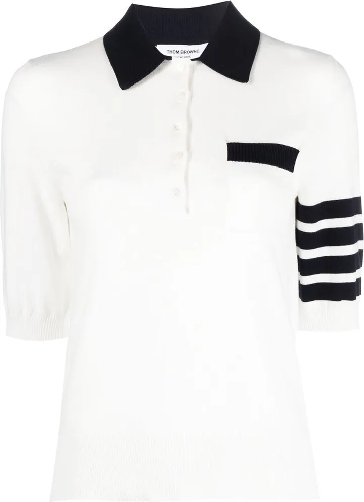 Hector pointelle-knit polo top