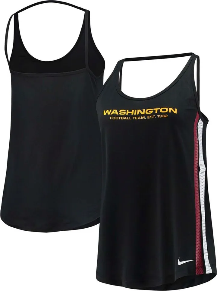 Women's Black Washington Football Team Fashion Performance Tank Top