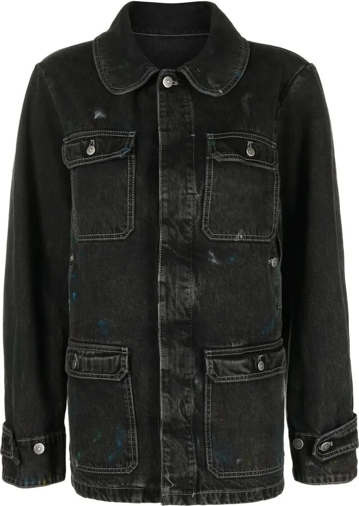 Paint-Splattered Denim Coat