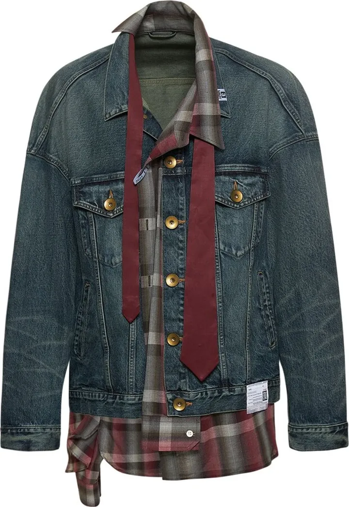 Mix layered denim jacket