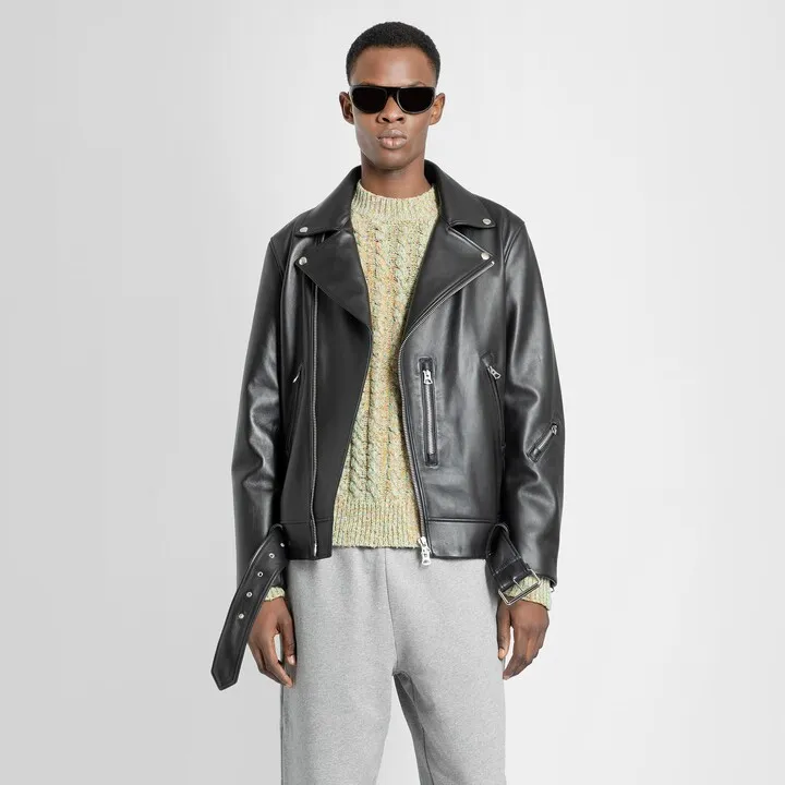 Acne Studios Man Black Leather Jackets