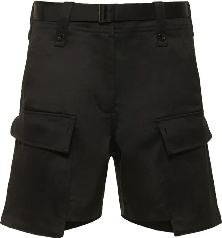 Cotton gabardine mini shorts