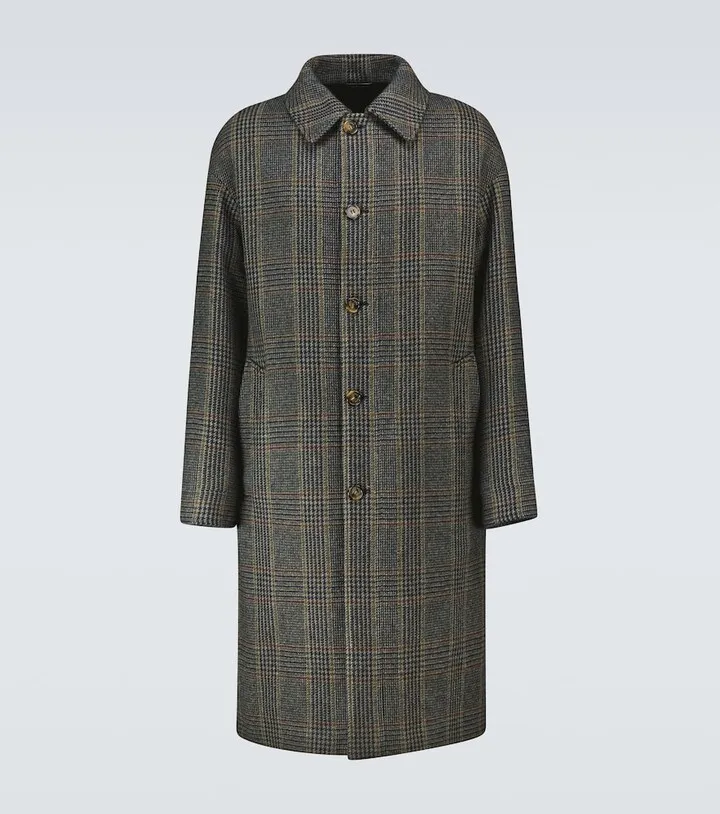 Irvine checked cashmere coat