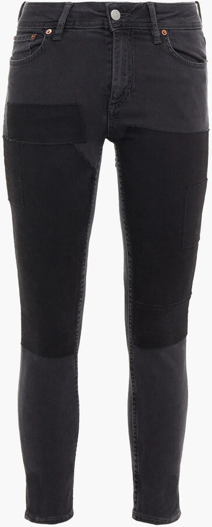 Climb cropped patchwork mid-rise skinny jeans